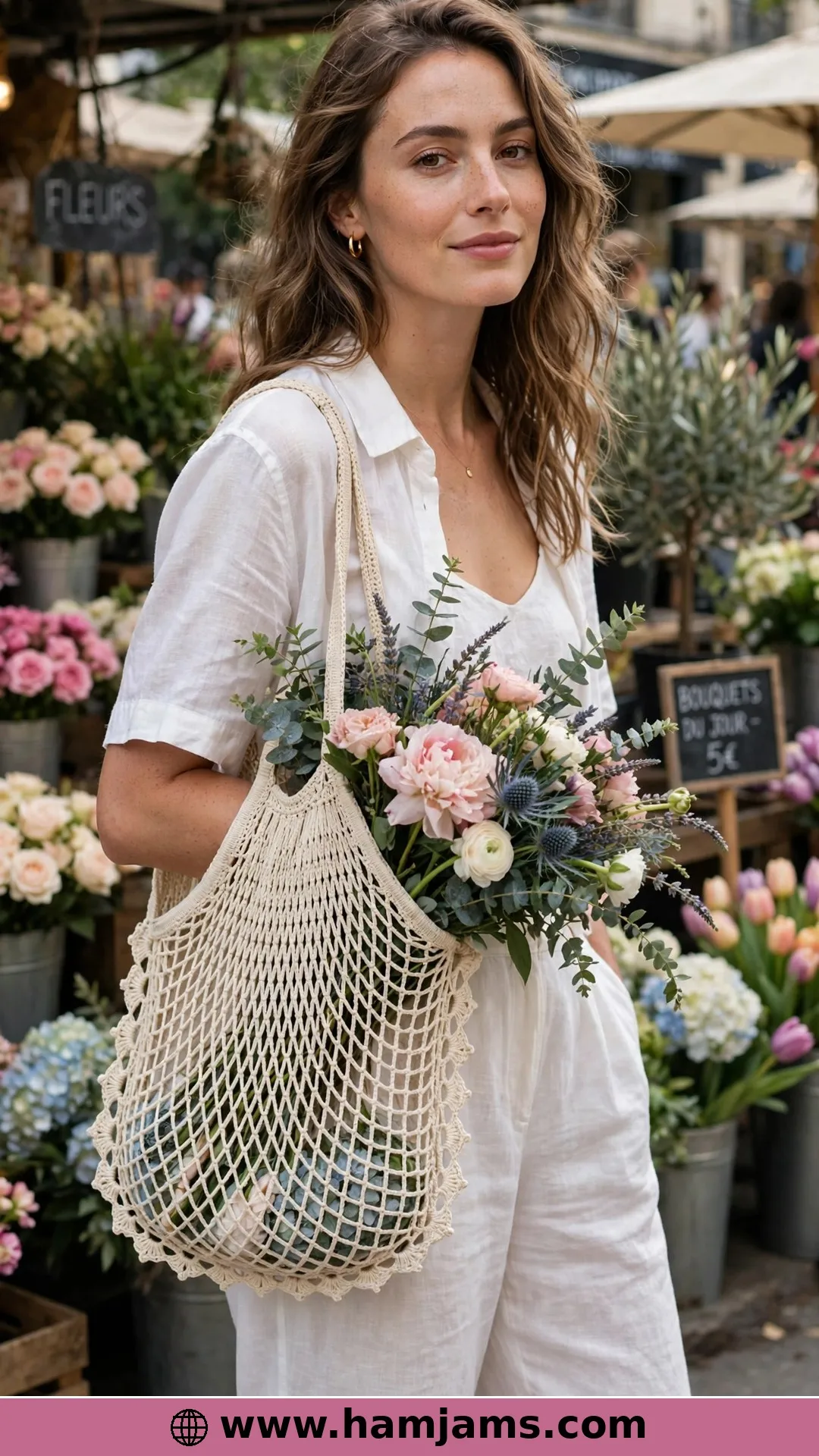 An Elegant Picot-Mesh Bag in Fine Yarn