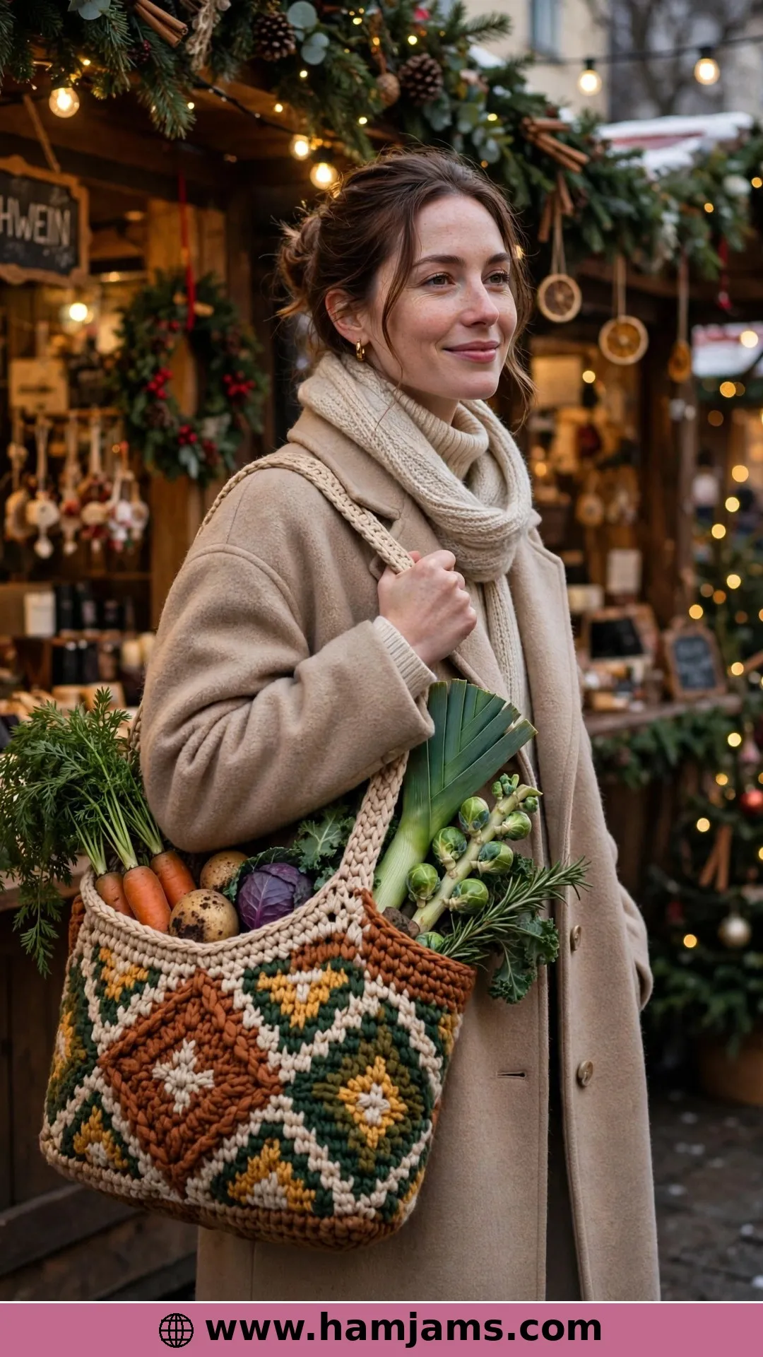 A Chunky Colourwork Shopper for Winter Markets