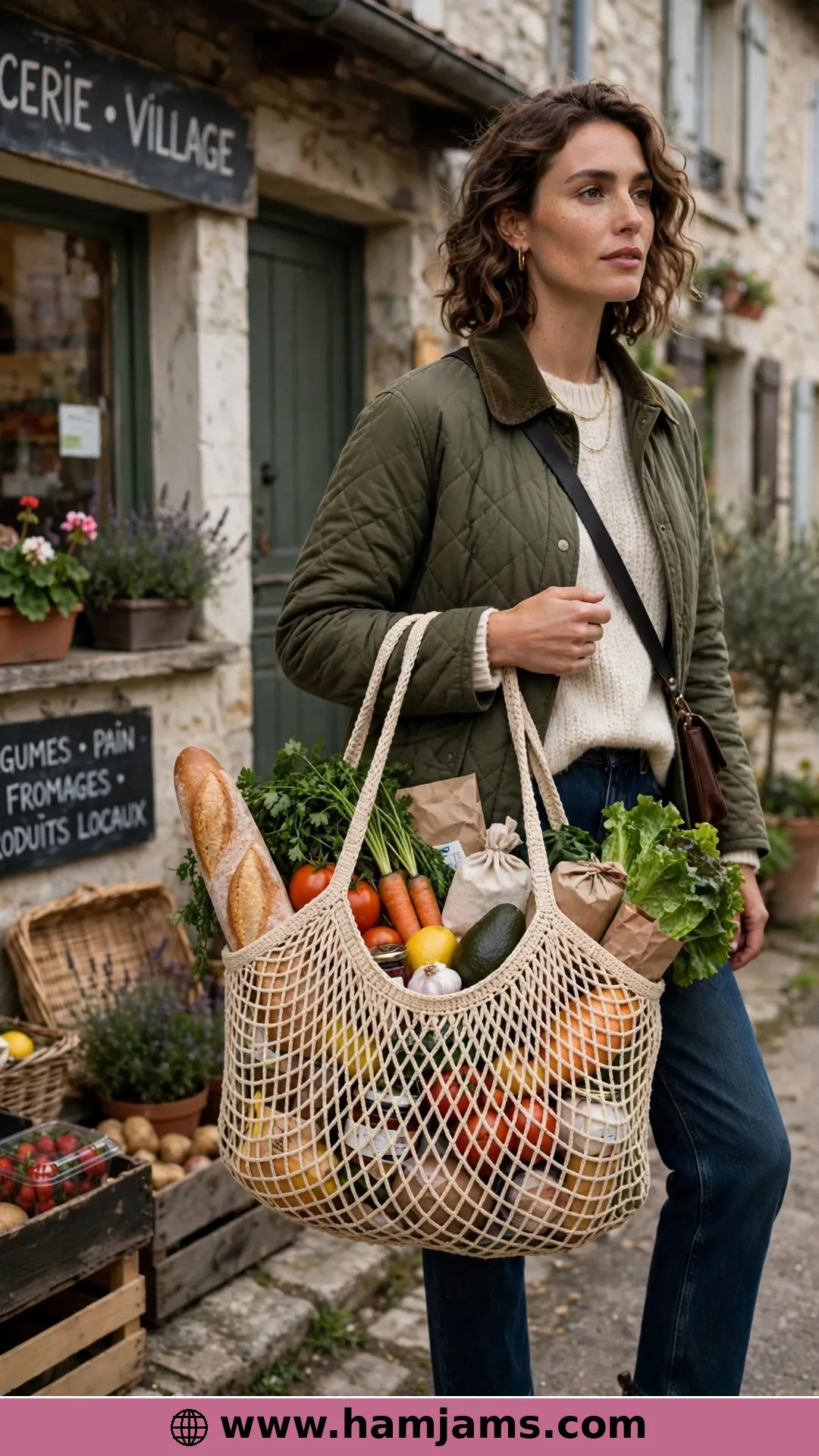 A Roll-Up Mesh Bag With Corded Handles