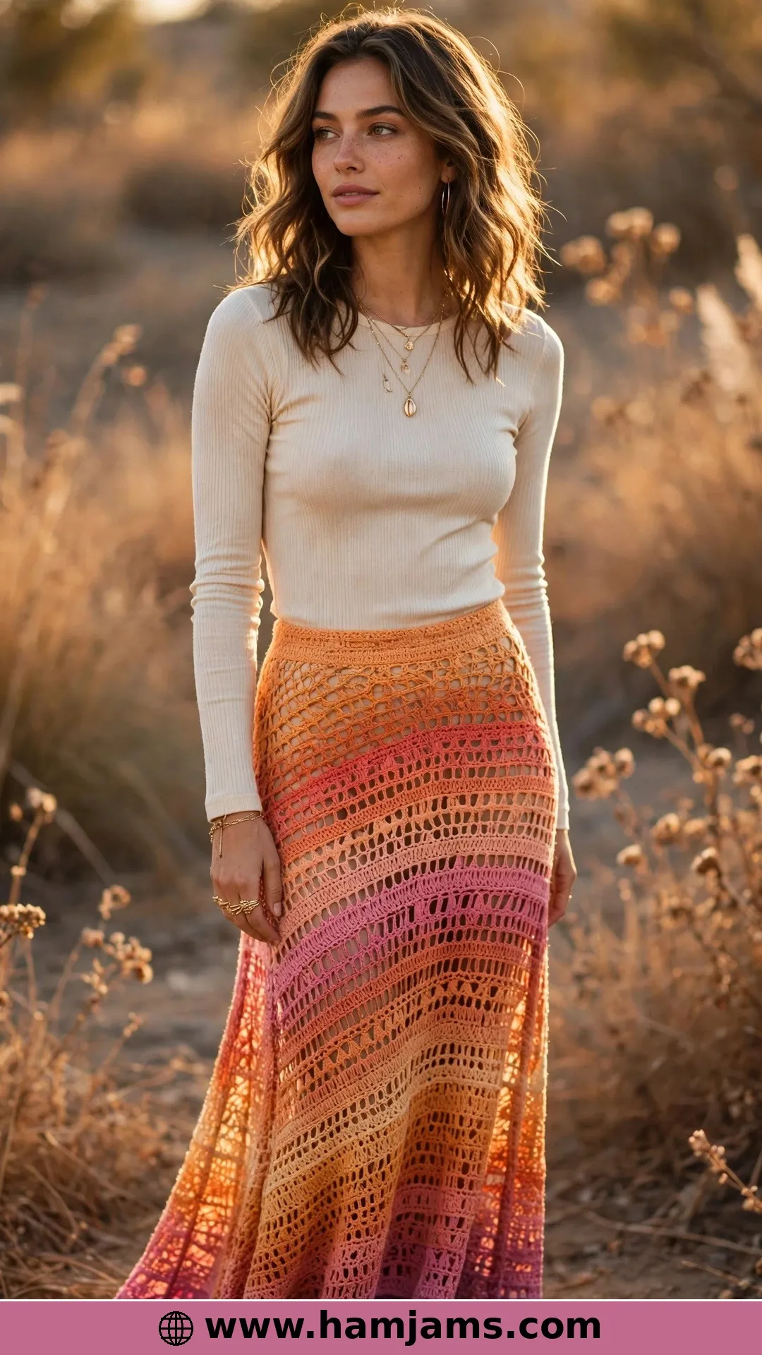 Self-Striping Shawl Yarn in One Long, Swishy Skirt