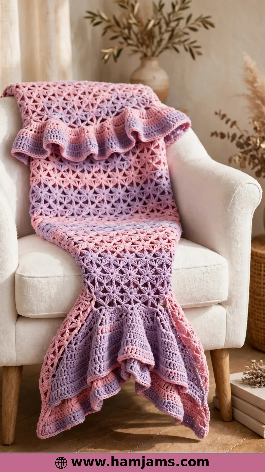 Spider Stitch, Two Strands and Ruffles Top and Bottom