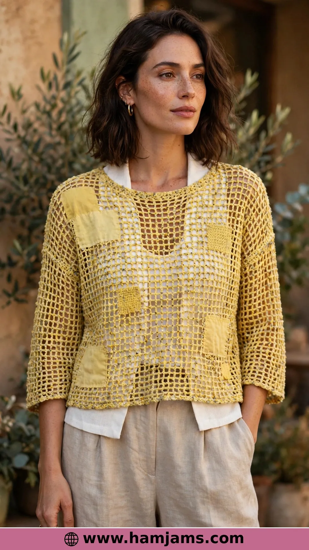 Mesh With Playful Solid Patches