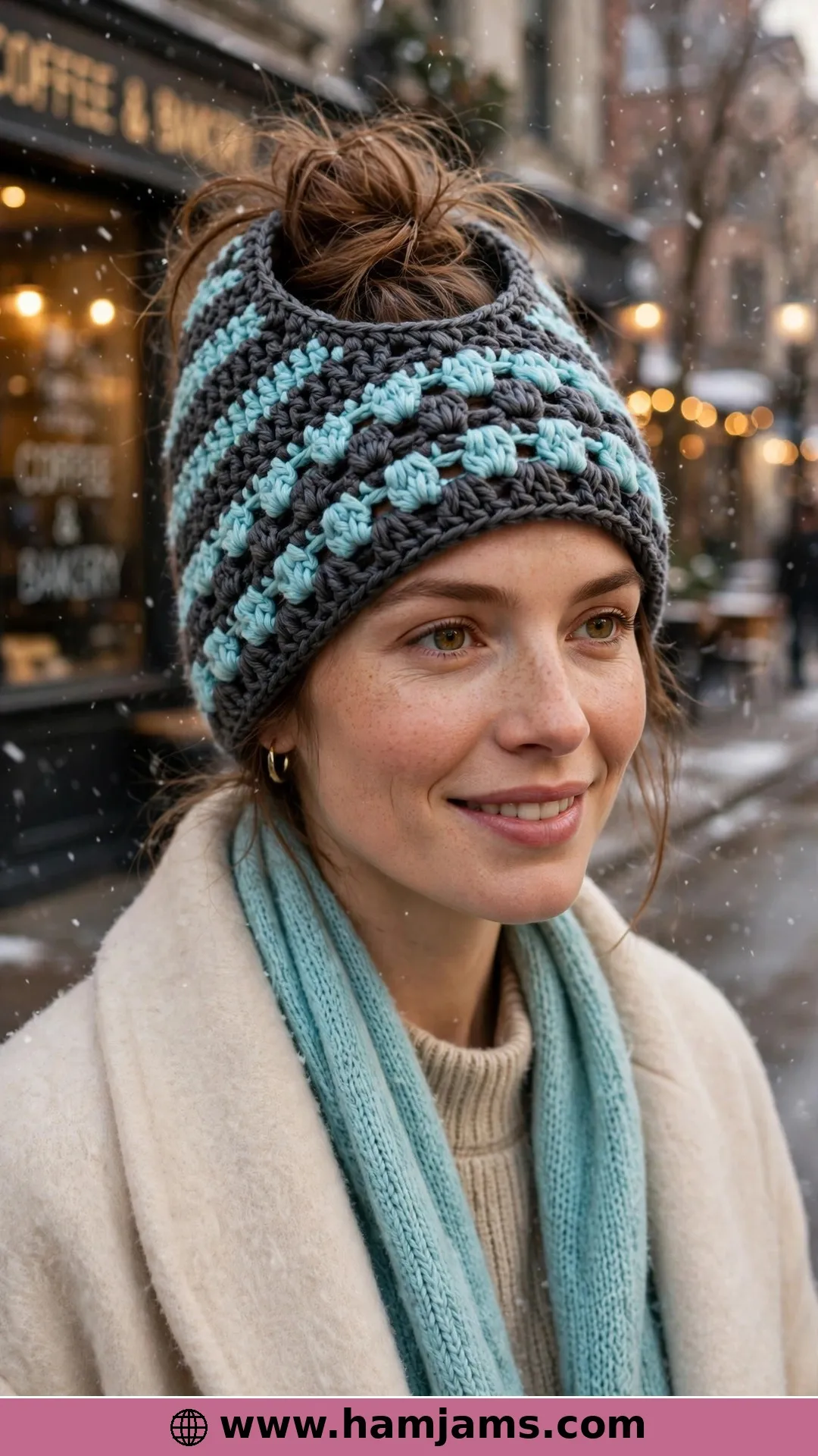 Bean-Stitch Texture in a Self-Striping Bulky
