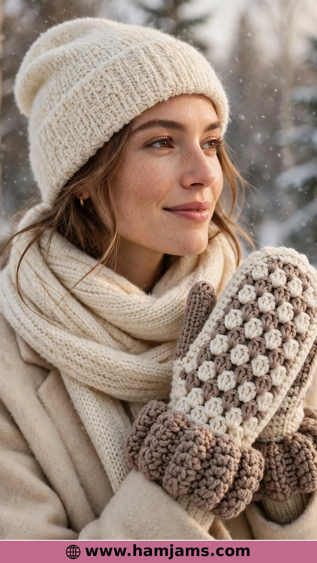 Coffee Bean Mittens With a Squishy Textured Cuff