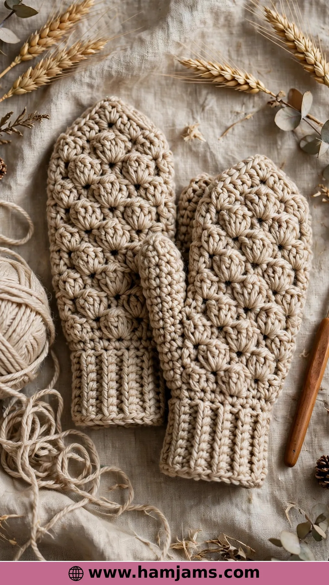 Winter Wheat Mittens Worked Flat With One Little Seam