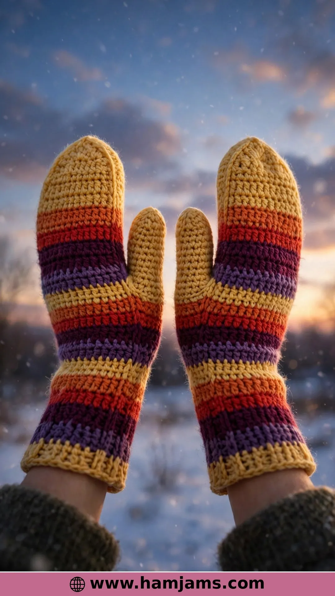 Sunset Stripes in Fingering Weight for a Lighter Pair