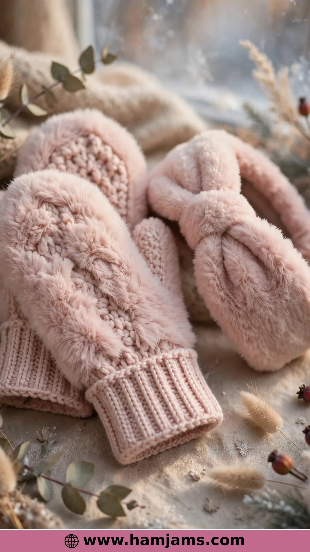 Faux Fur Mittens for Full Glamour Winter Days