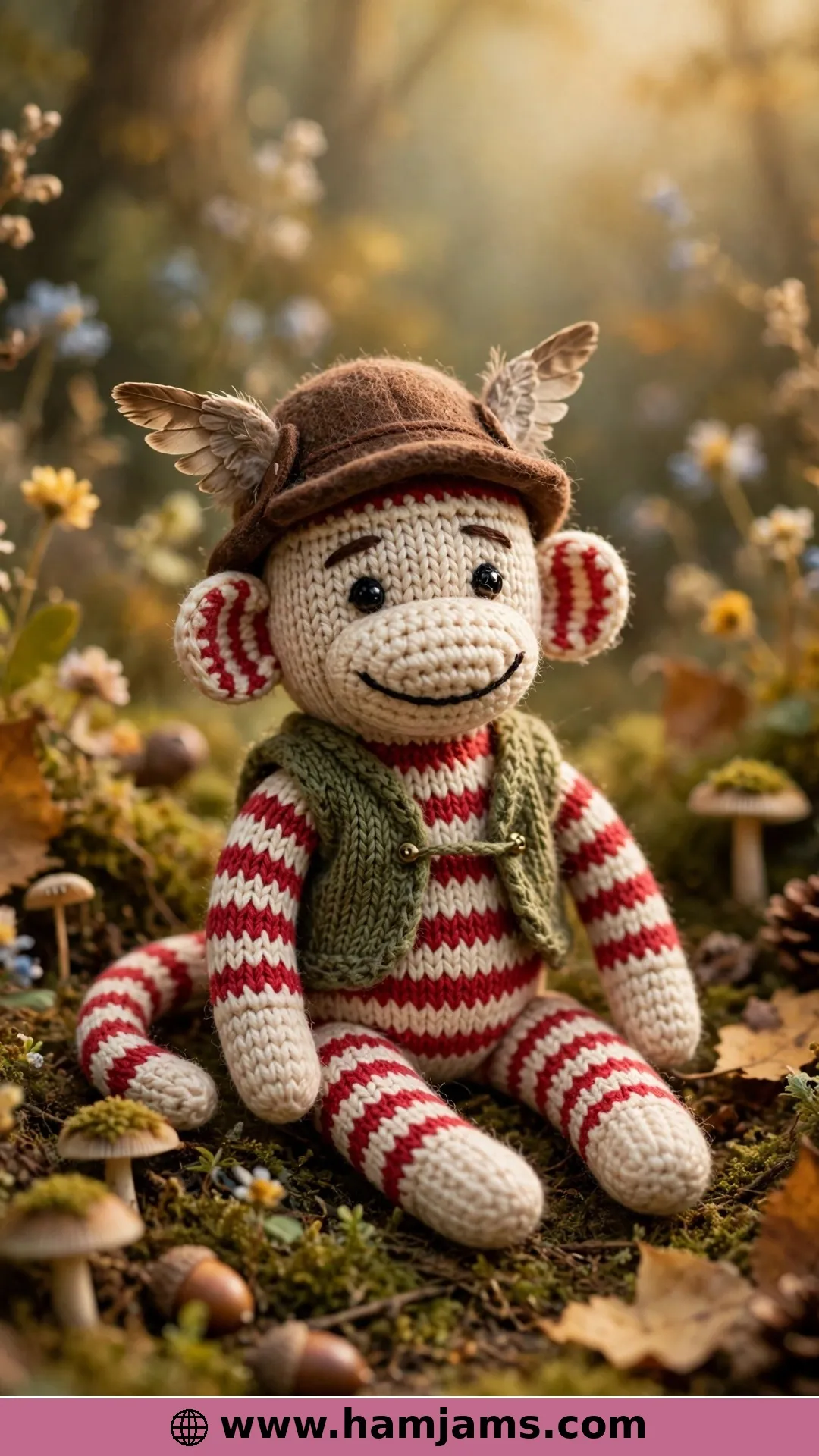 A Tiny Flying Sock Monkey, Vest, Hat and Wings Included