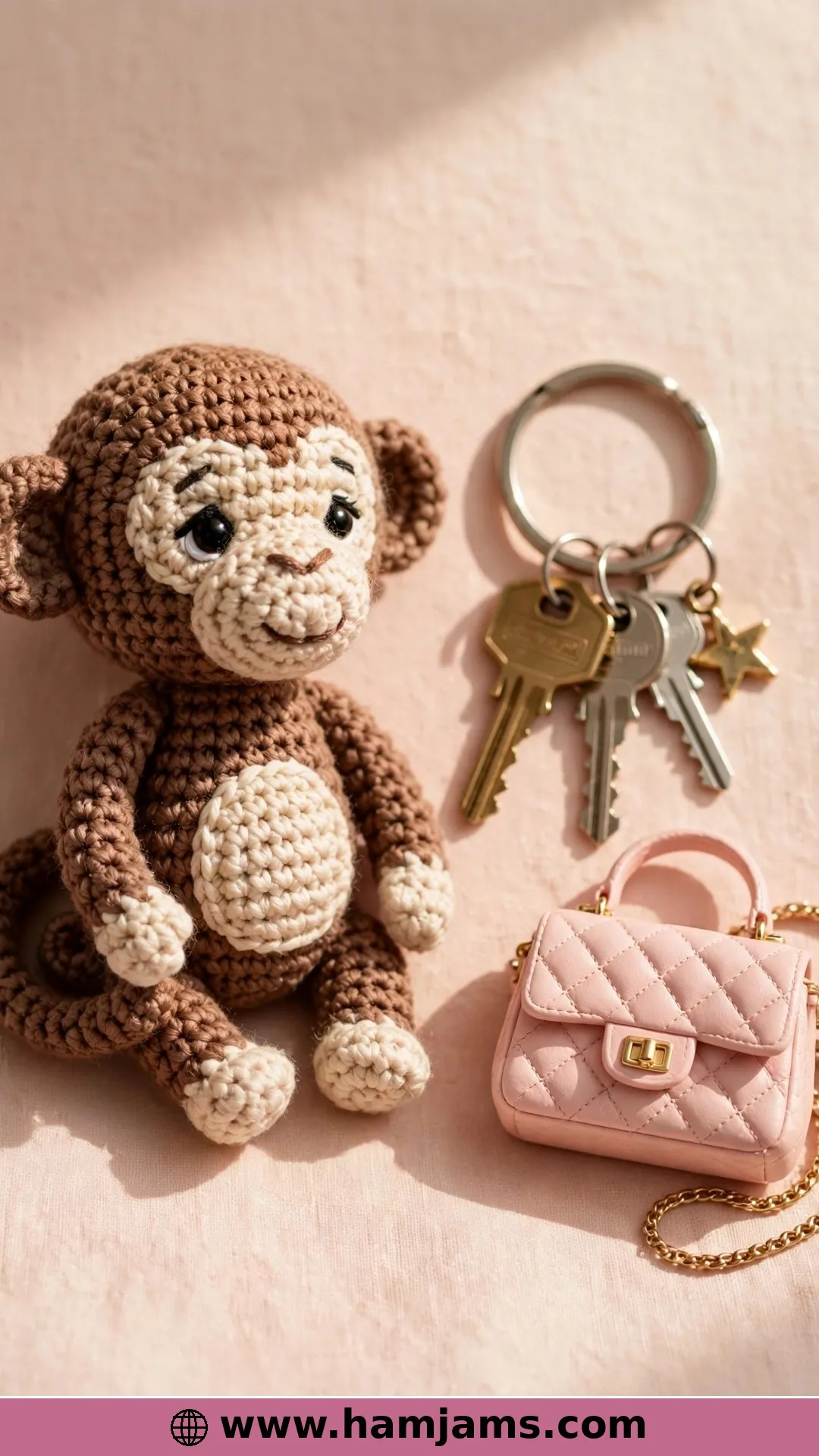 A Tiny 10 cm Monkey for Bag Charms and Dollhouses