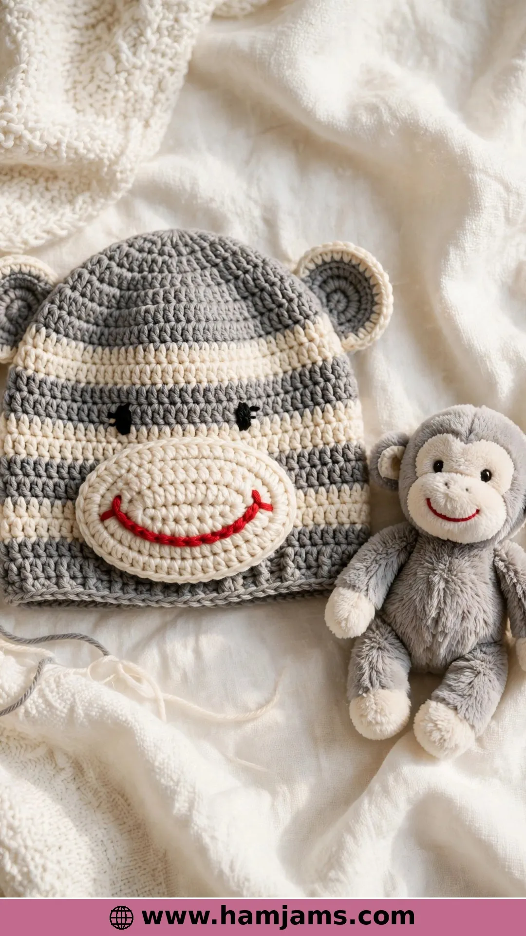 A Sock Monkey Hat for Baby's First Photos
