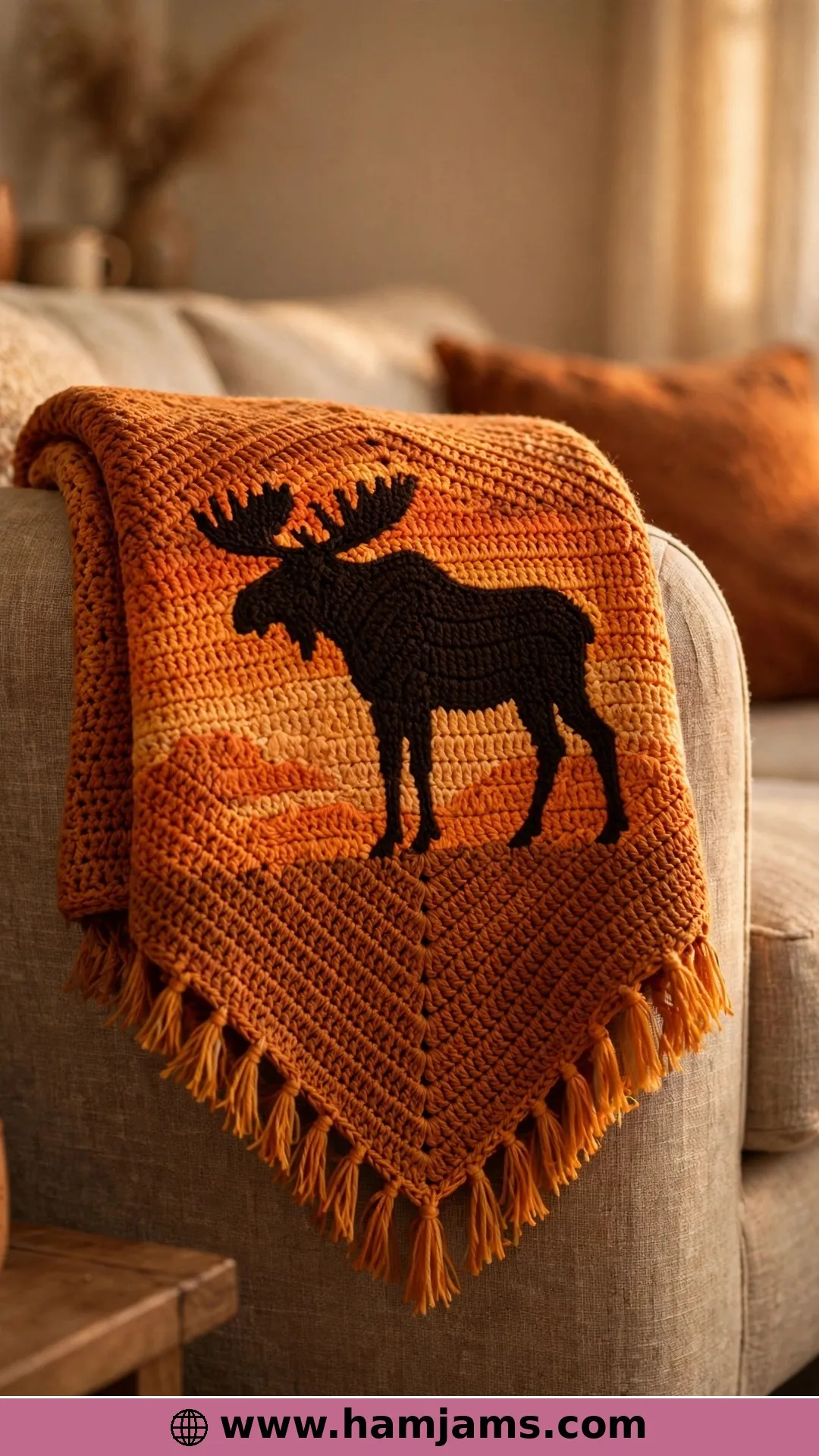 Moose Silhouette at Sunset, a C2C Graph