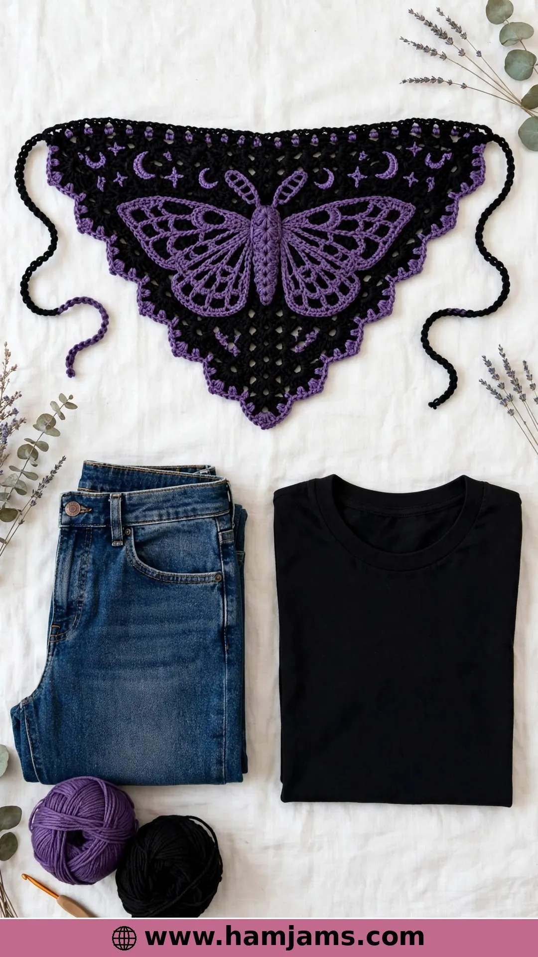 Goth Moth Bandanna, a Wearable Moth