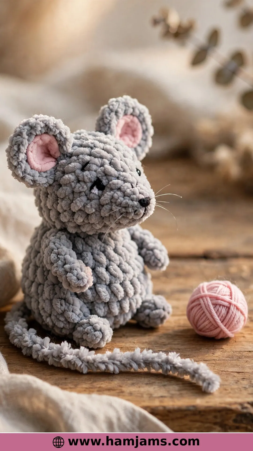 The No-Sew Pocket Mouse in Fluffy Chenille