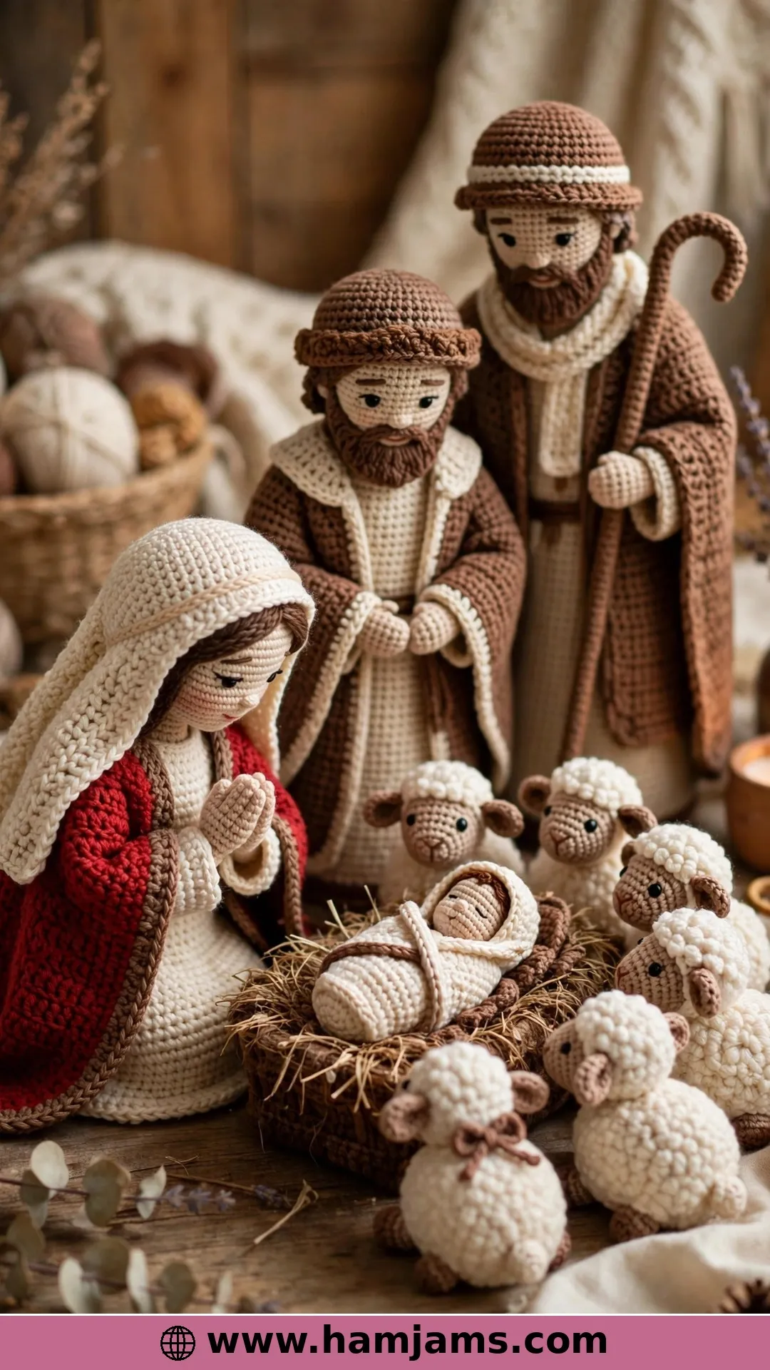 A Kneeling Mary and a Flock of Tiny Sheep