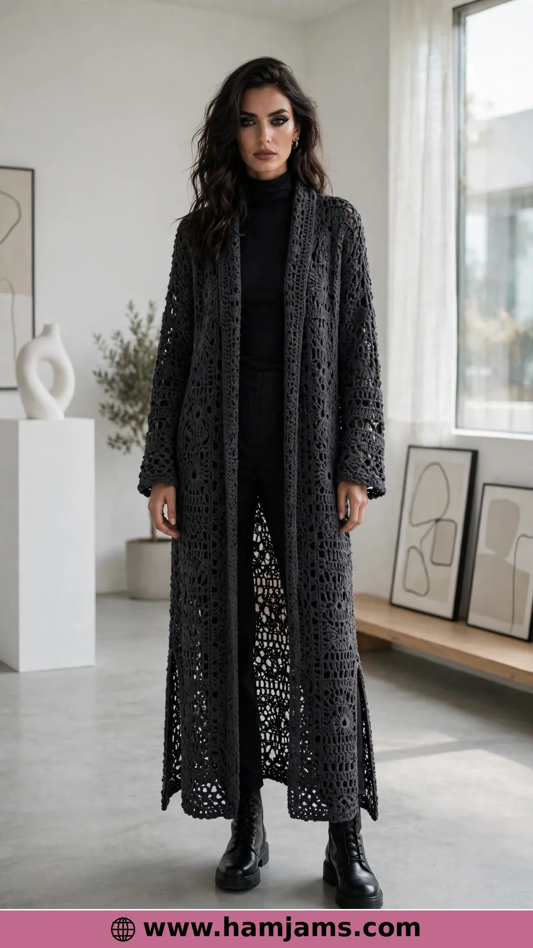 The Tunisian Duster Vest with Side Slits