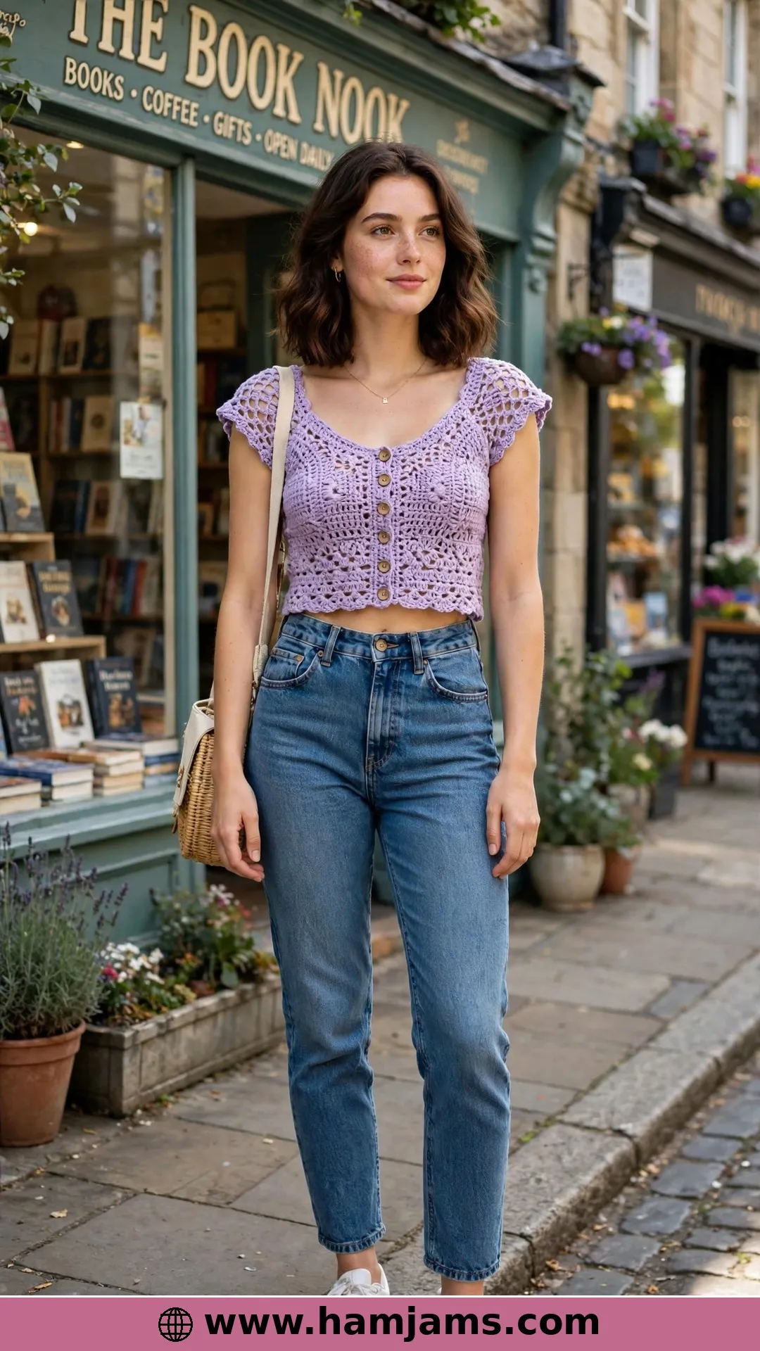 The Cap-Sleeve Crop with the Sweet Wooden Buttons
