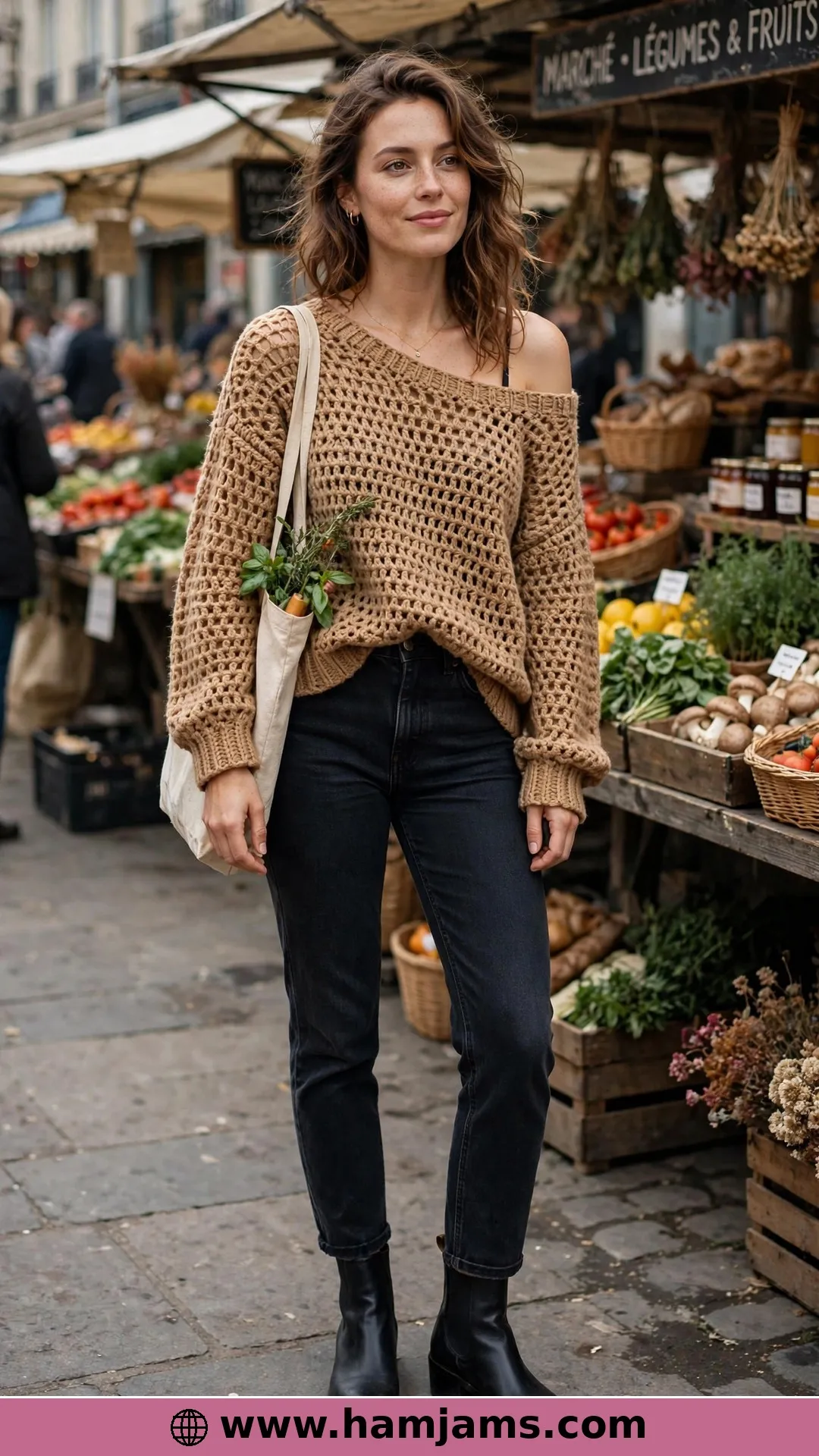 The Everyday Treble Sweater, Worn Off the Shoulder