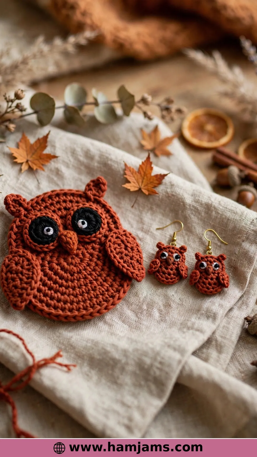 Olga the Owl, as a Coaster or Earrings