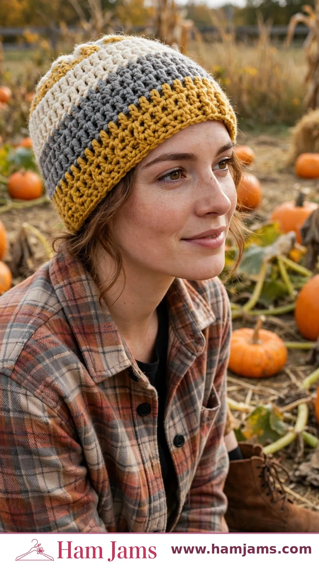 The Three-Colour Moss Stitch Beanie