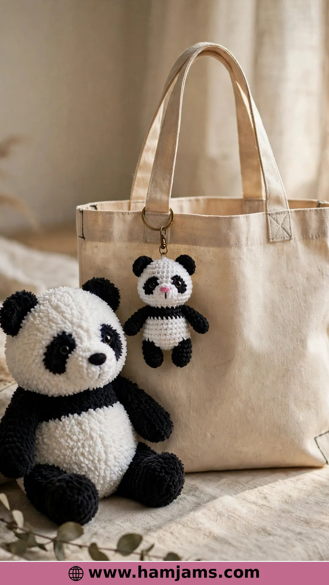 One Panda Pattern, Every Size From Keychain to Cuddle