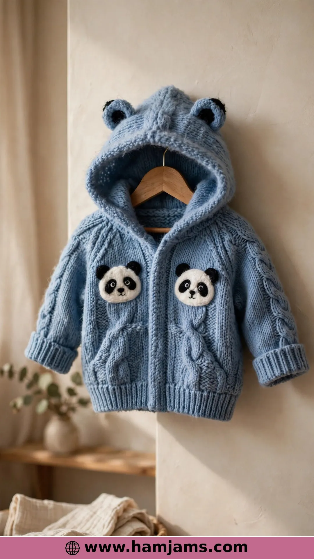 A Baby Hoodie With Pandas on the Front