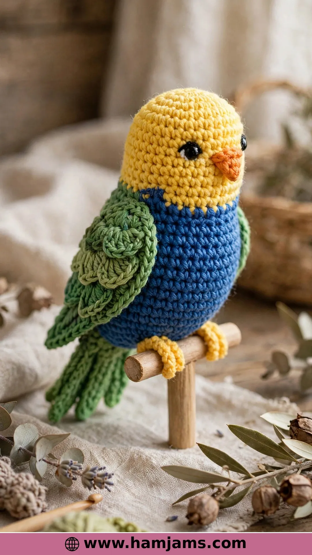 A Cheerful Parakeet on a Perch