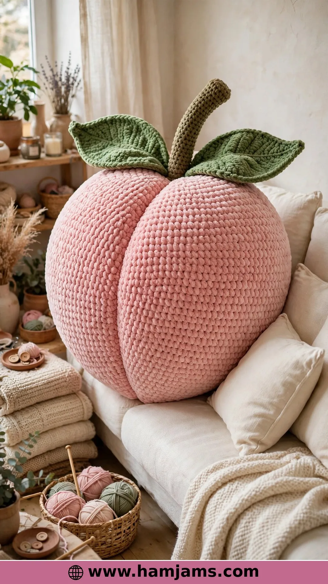 The Giant Velvet Peach Pillow