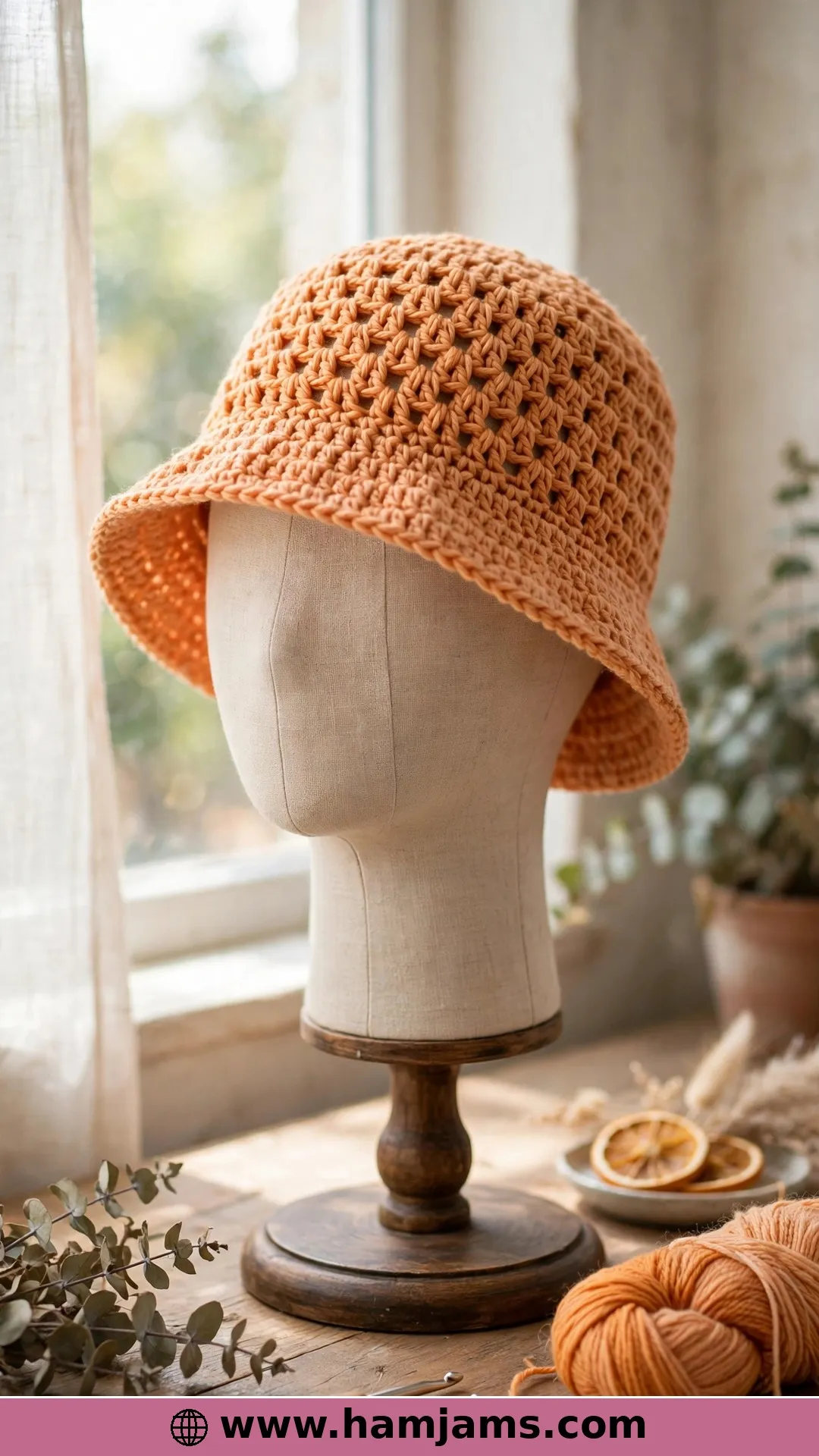 The Peach-Toned Woven Hat