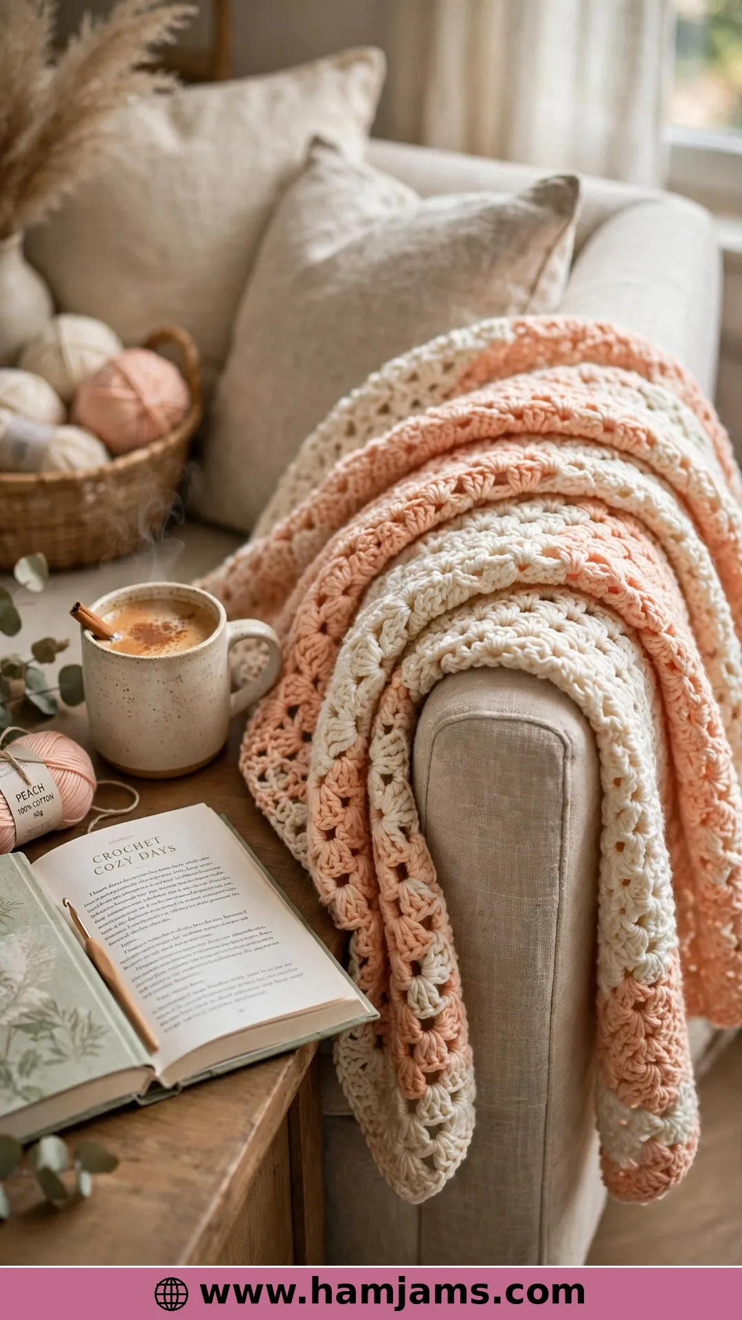 The Peach-Toned Ripple Blanket