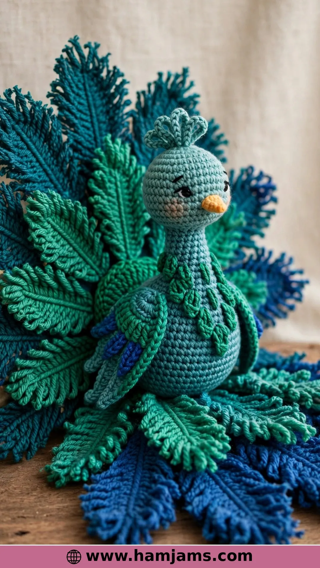 Regal, the Showpiece Amigurumi Peacock