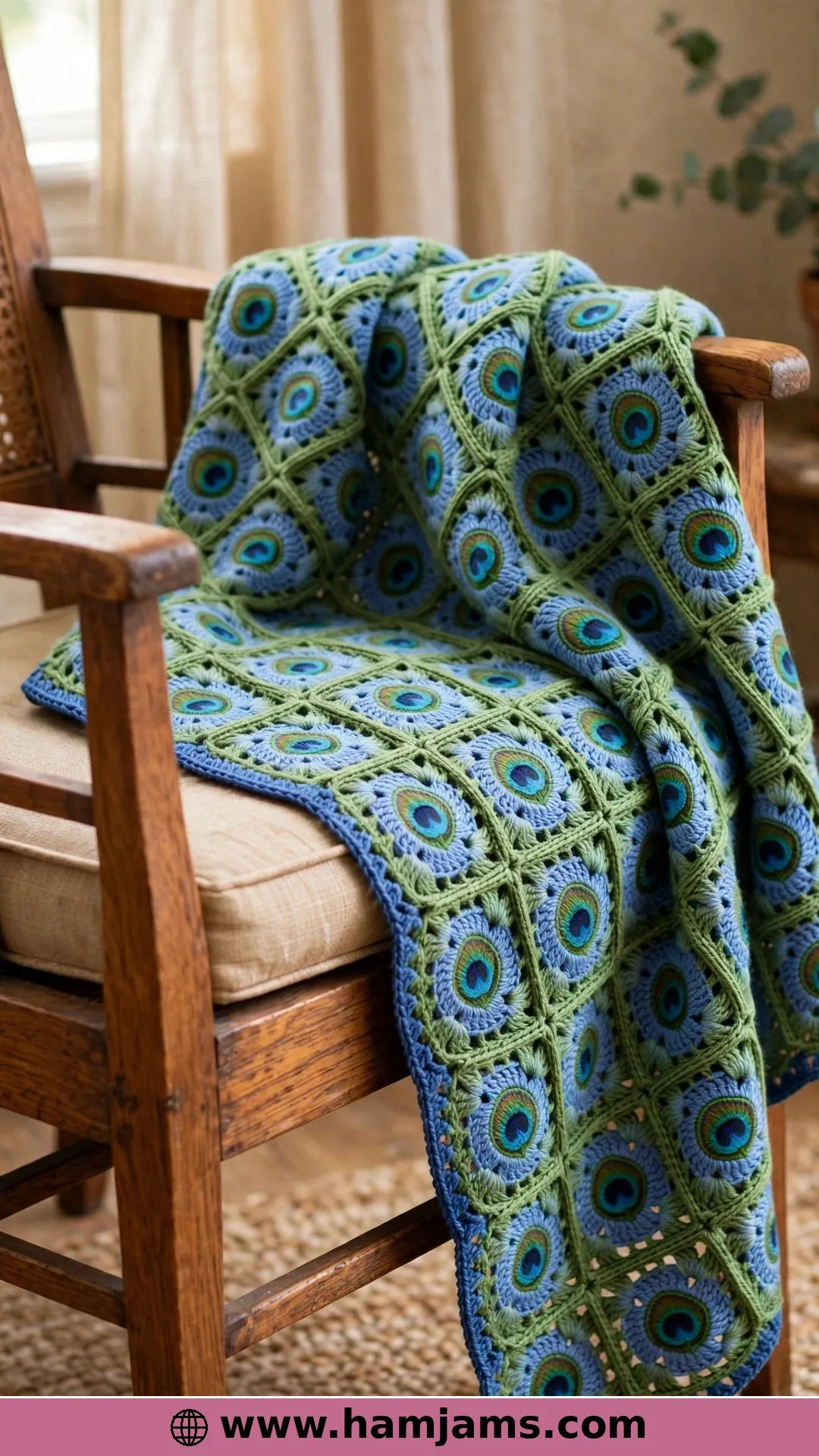 The Filet Peacock Afghan