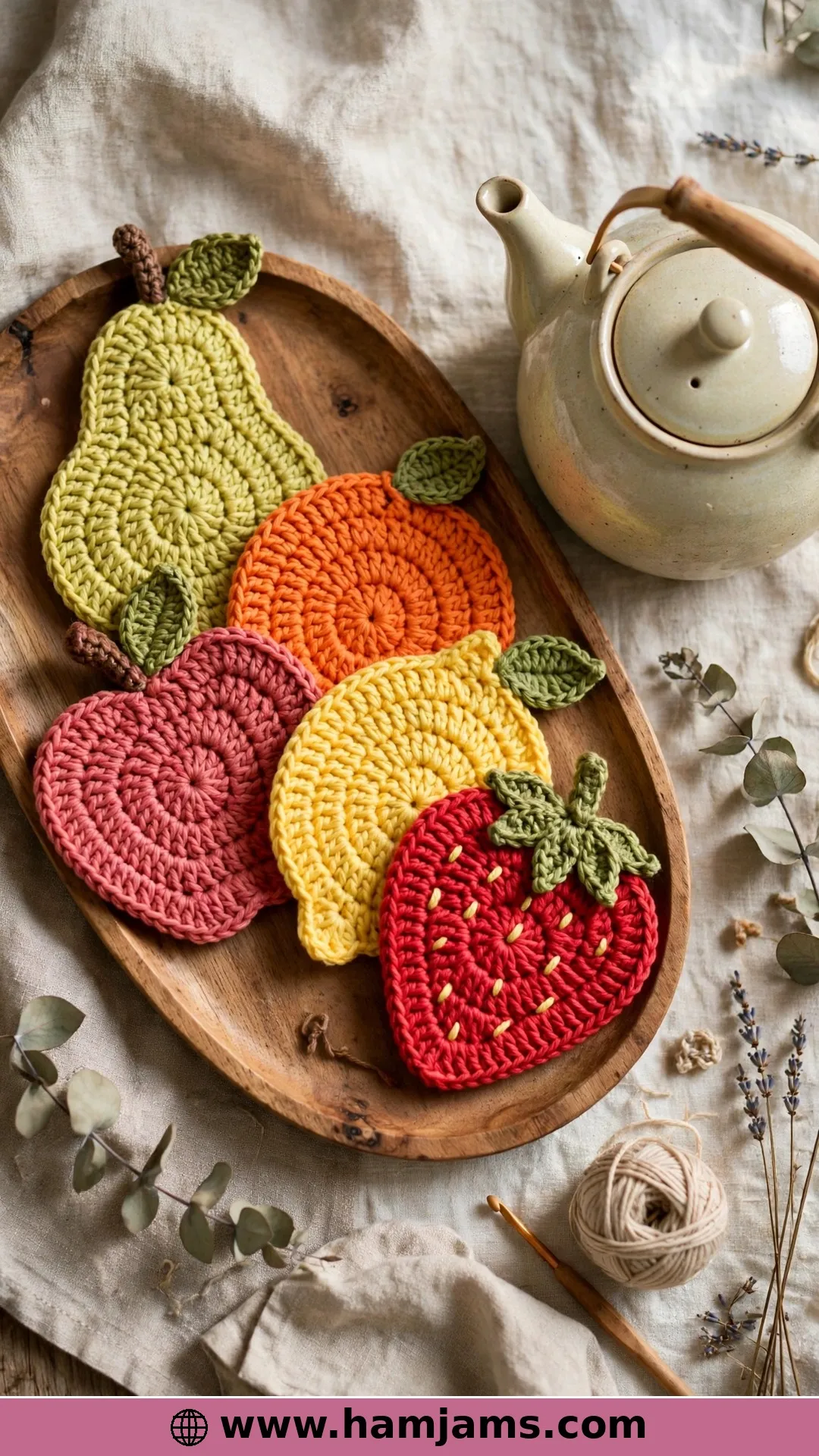 A Whole Fruit Bowl of Coasters, Pear Included