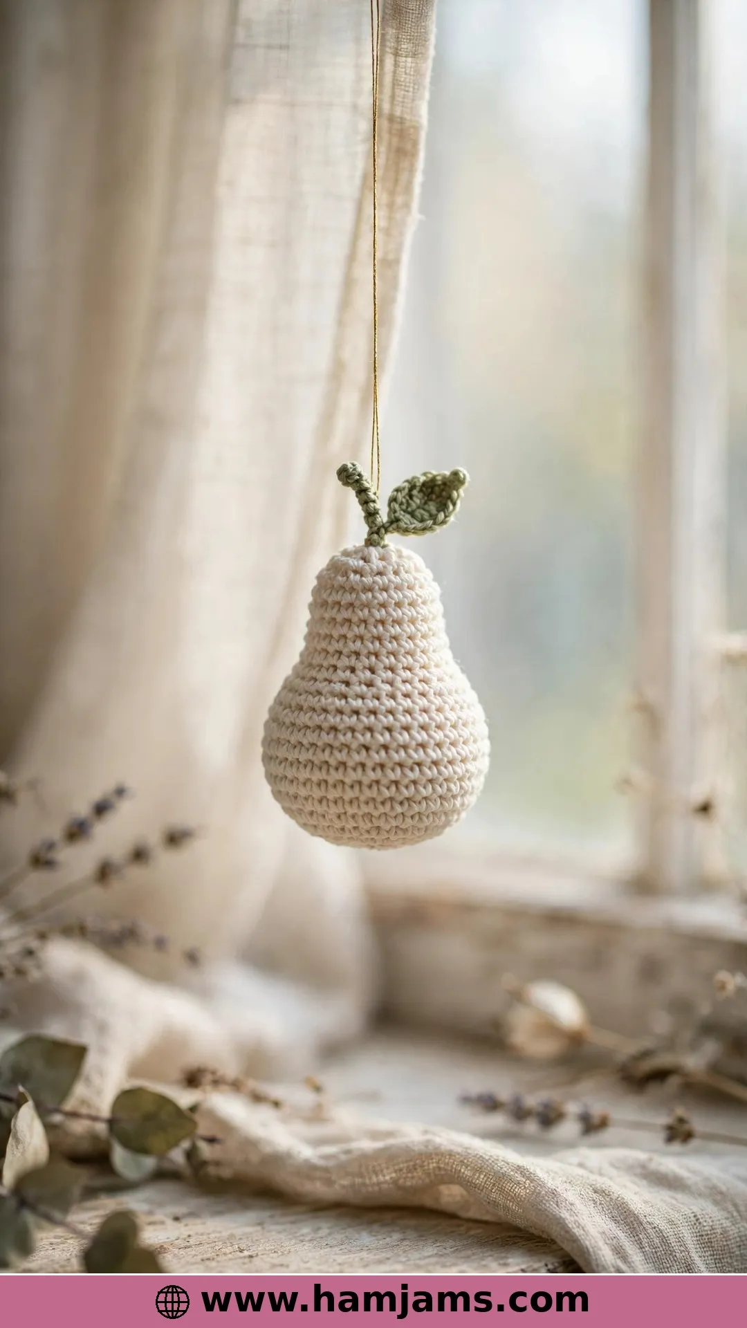 A Vintage Thread Pear Ornament