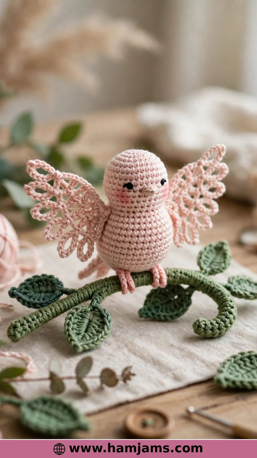 A Blushing Miniature on a Branch