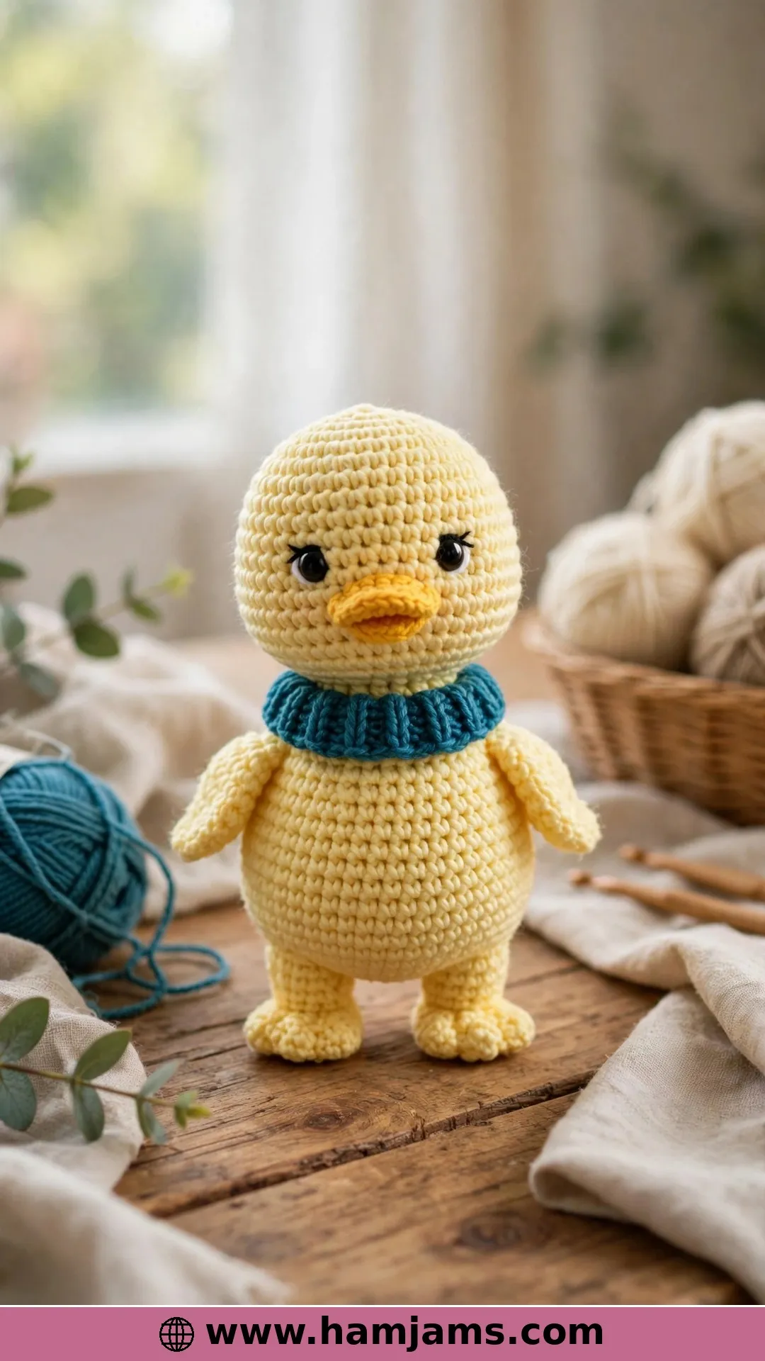 Tony the Duckling, With a Beaded Collar