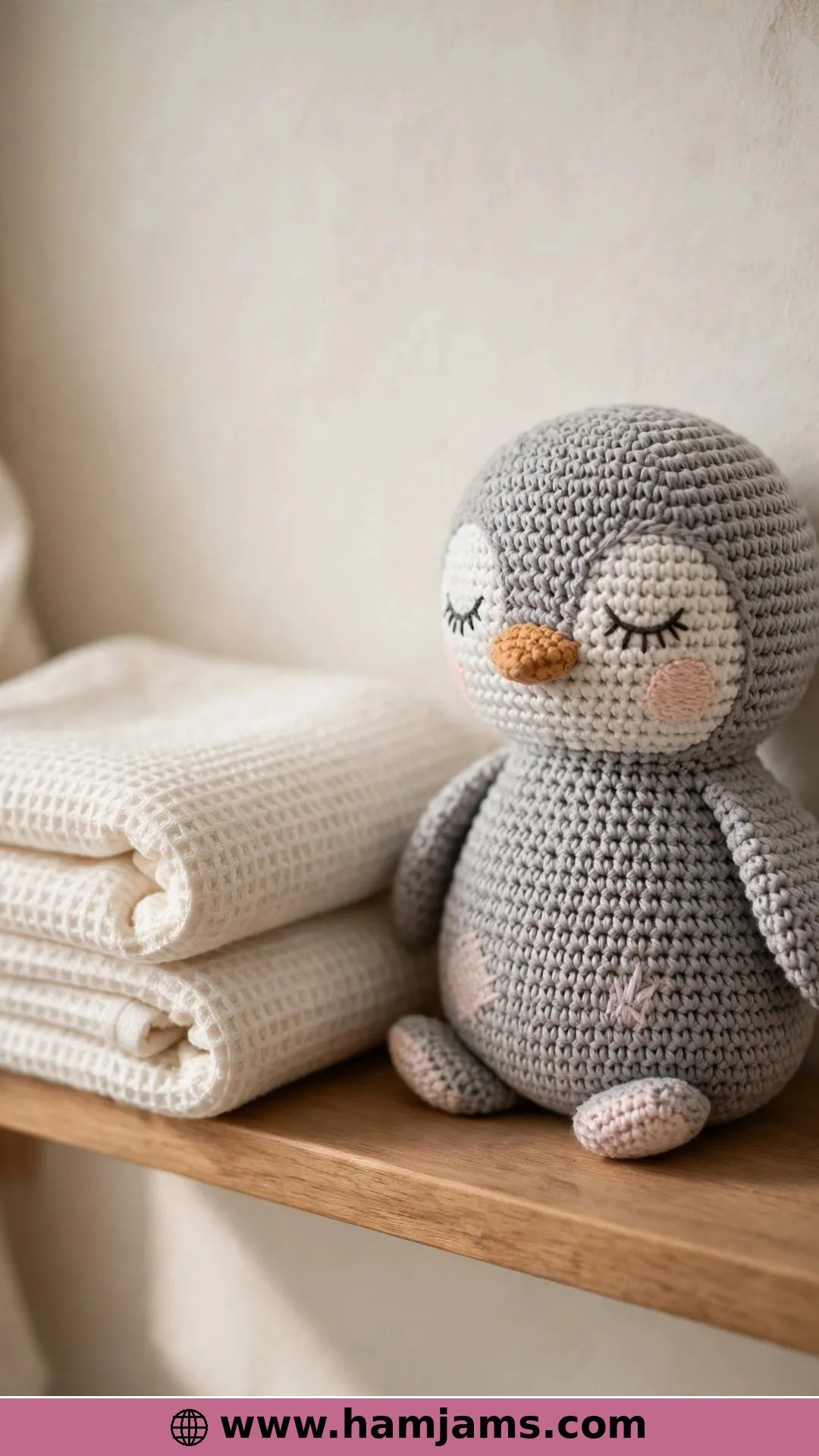 Penguin Buddy in Soft, Sleepy Greys