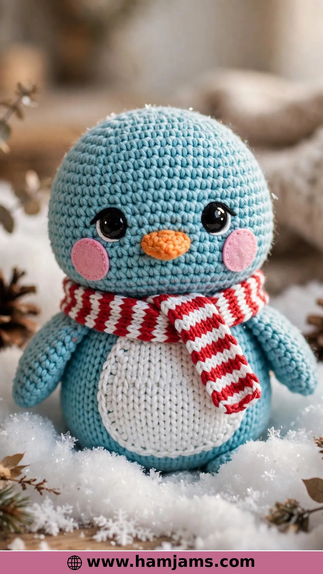 Snuggles the Penguin in Sweet Aqua