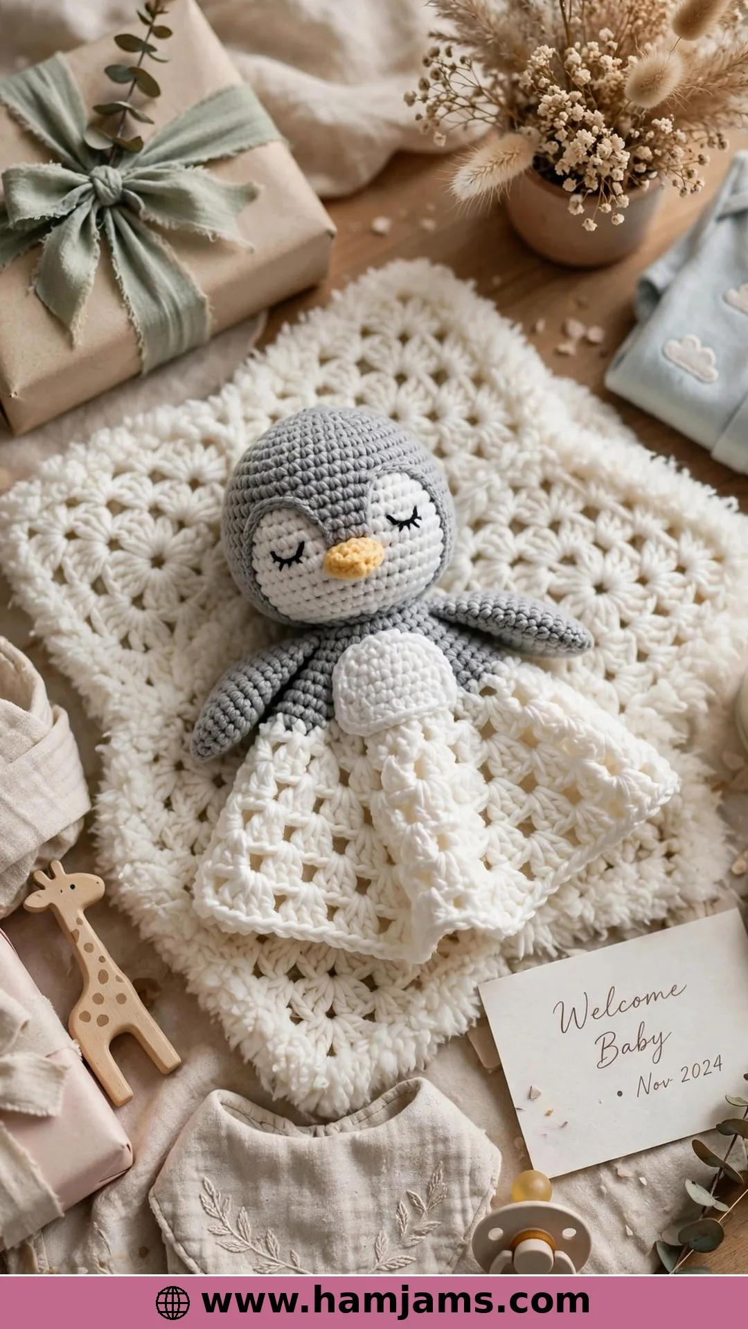 Baby Penguin Lovey for Winter Baby Showers