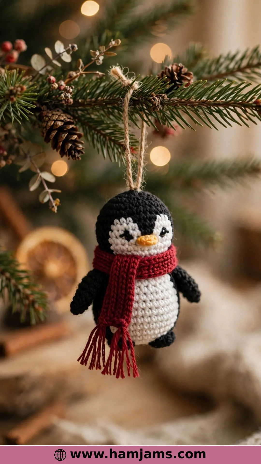 Mini Penguin With a Fringed Scarf