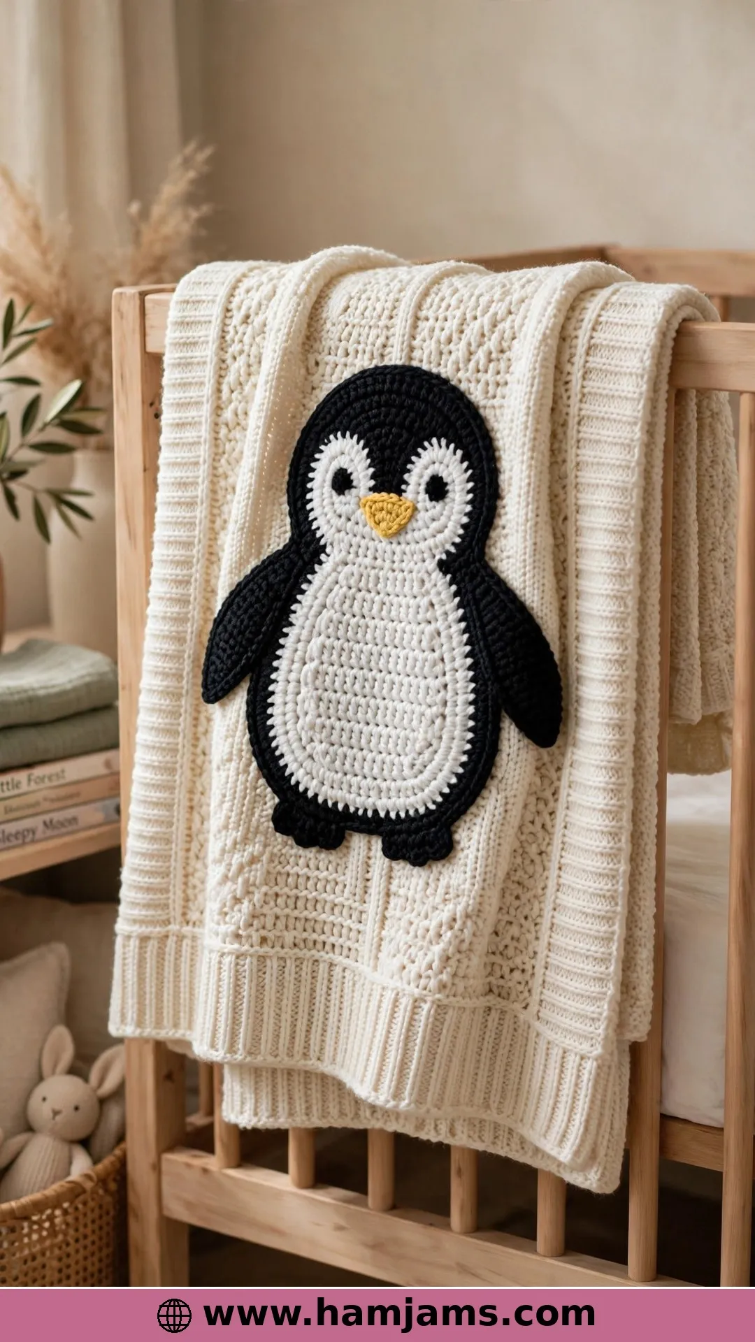 Playful Penguin Appliqué for Baby Blankets