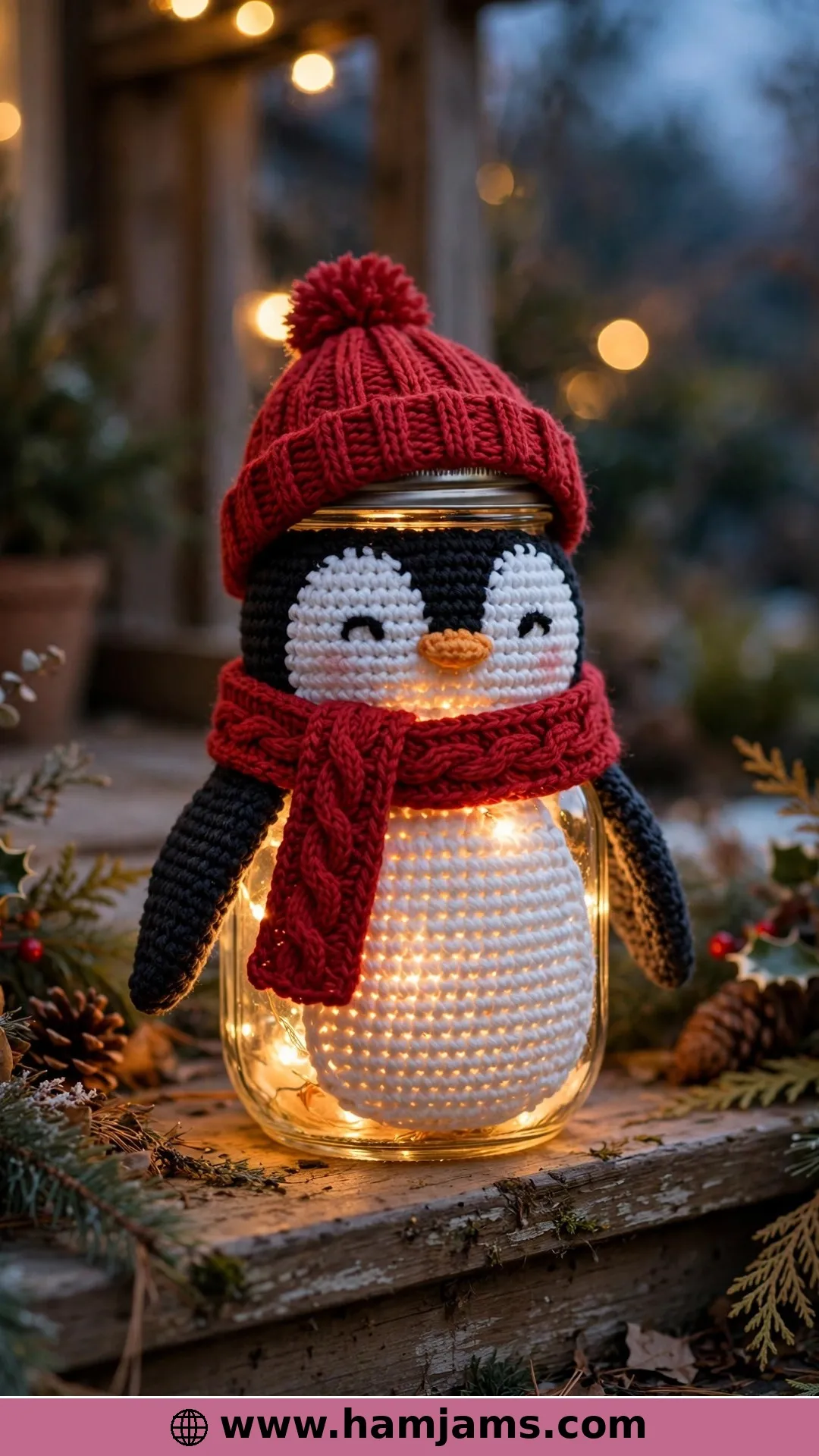 Penguin Luminary for the Porch