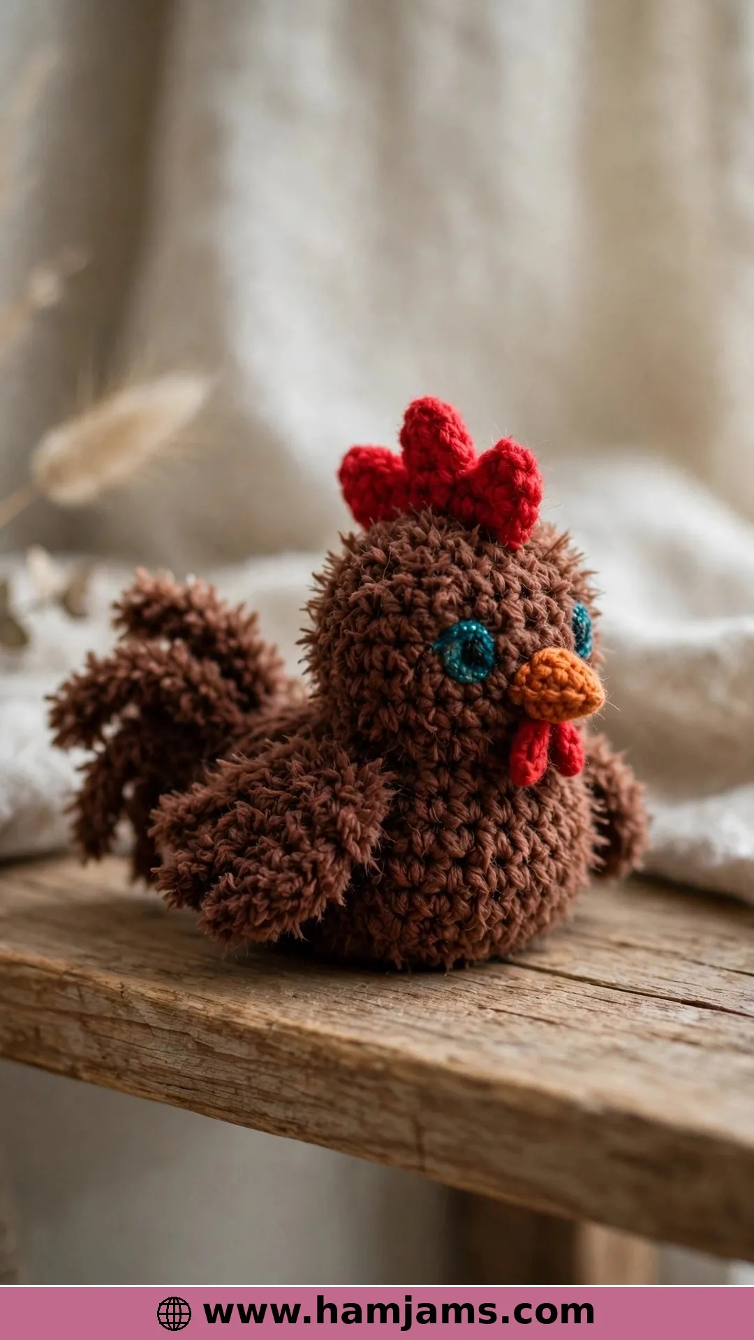 A Fuzzy Little Rooster With Felt Details