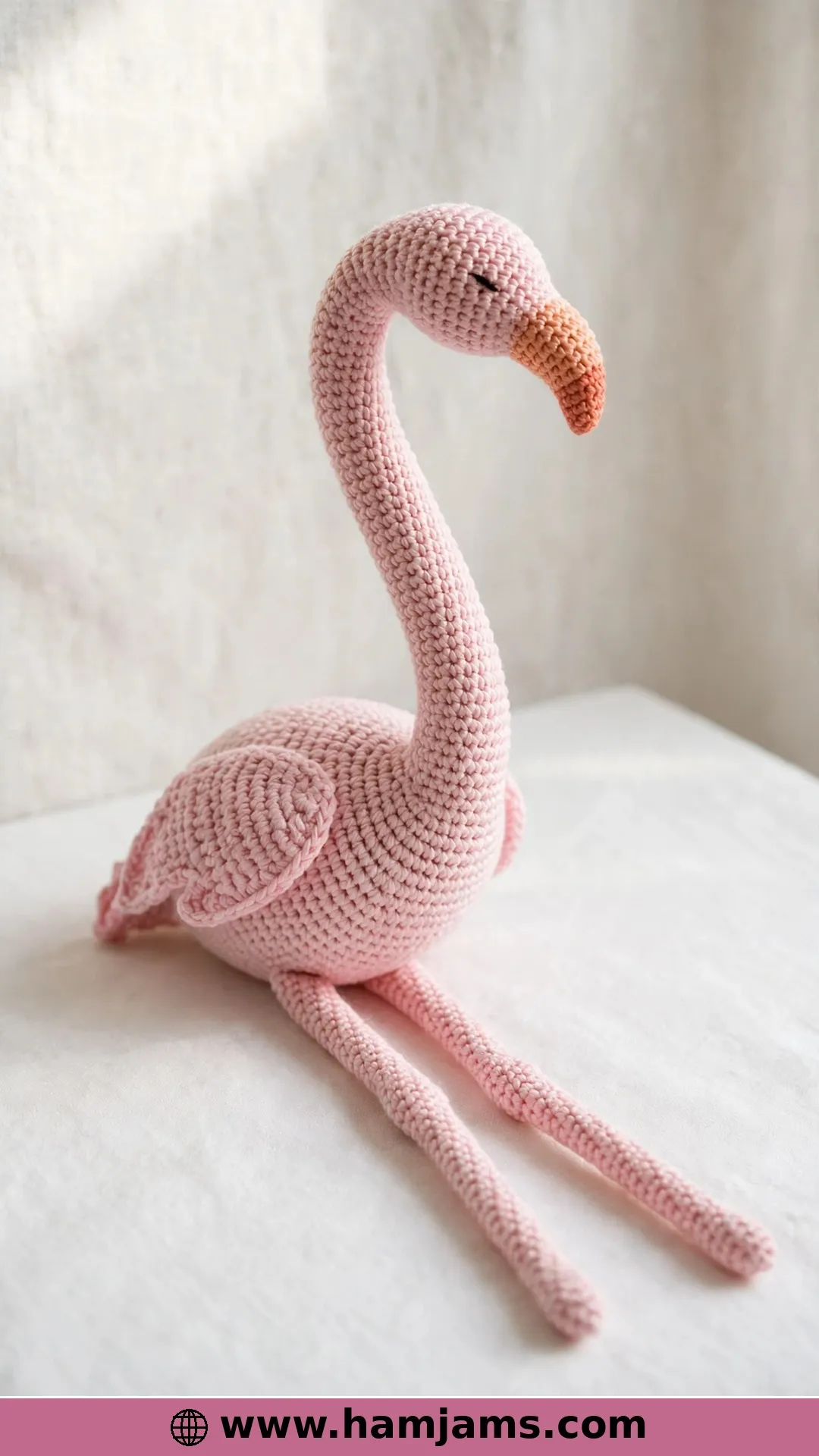A Baby Flamingo With a Wire Skeleton