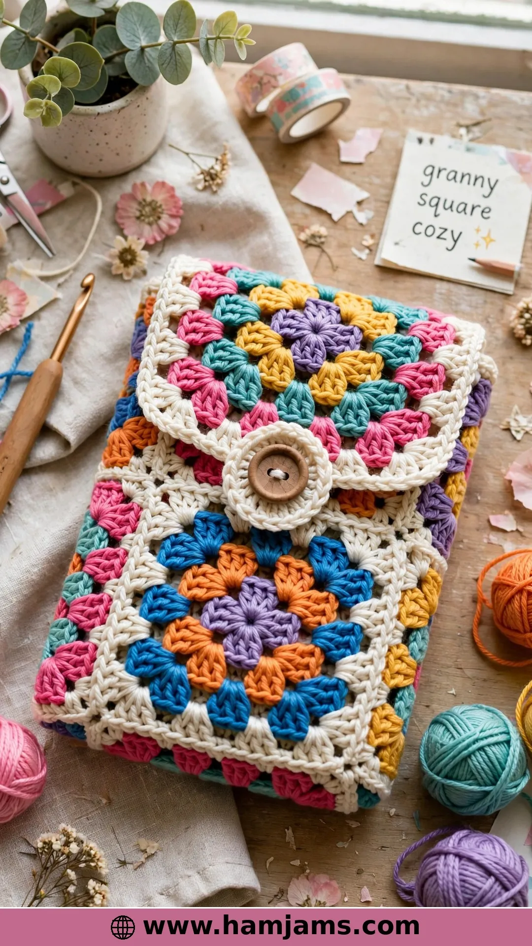 One Granny Square, Folded Into a Cozy