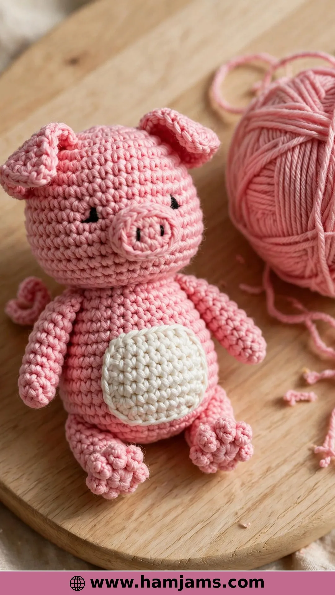 A Tiny No-Sew Pig in Pink and White