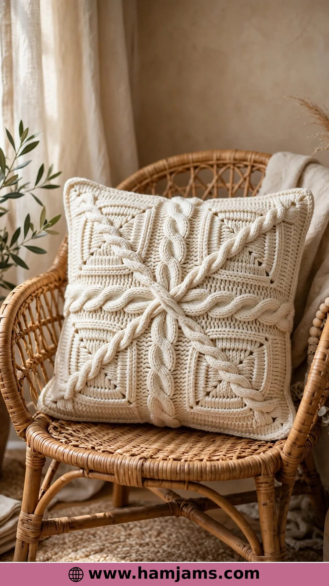 Corner-to-Corner Cable Squares, Boutique Style