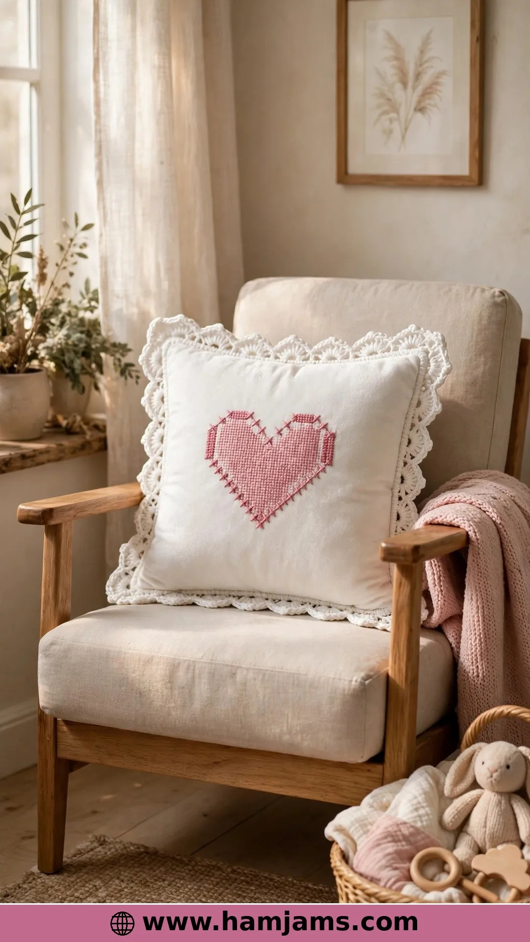 Cross Stitch Meets Crochet, on Velvet
