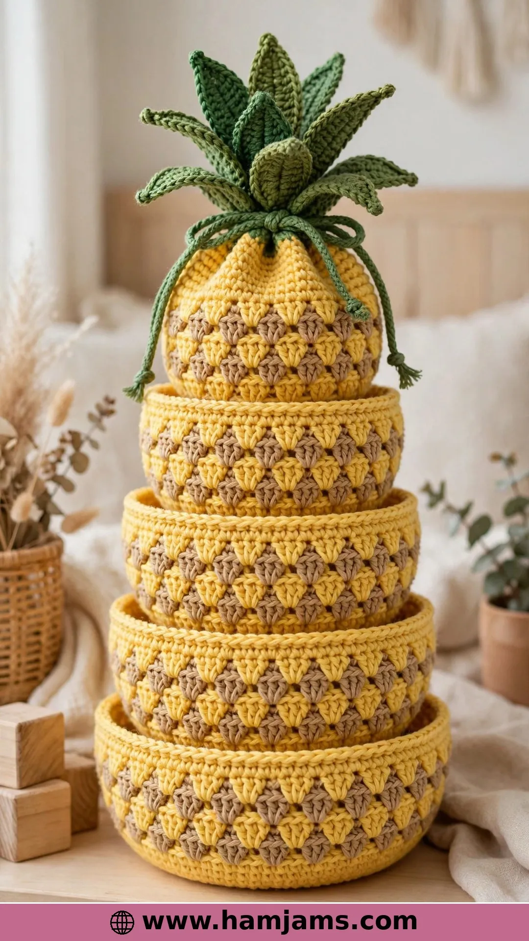 Nesting Bowls That Stack into a Pineapple