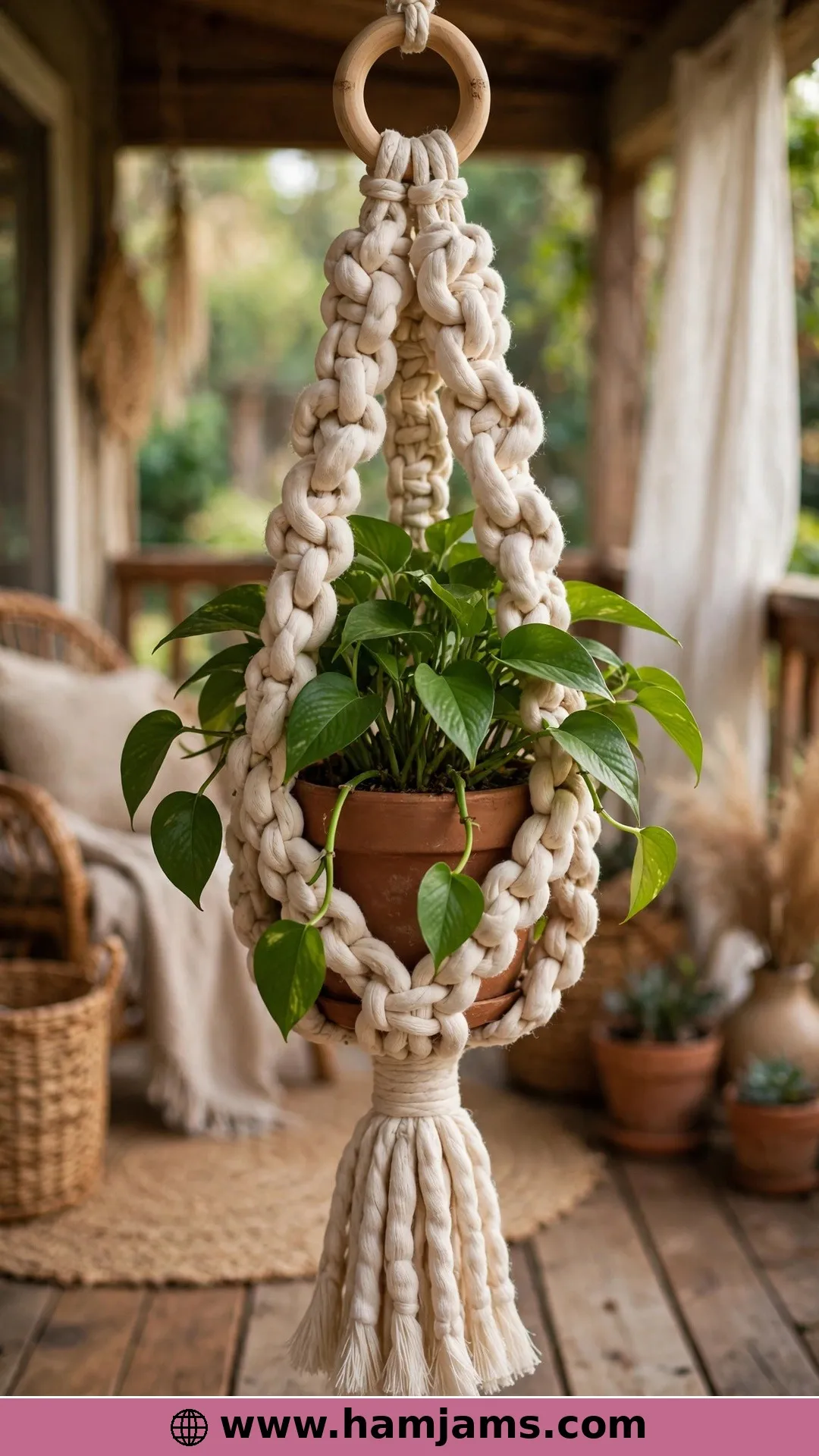 Super-Bulky Boho With a Wood Ring and Tassel