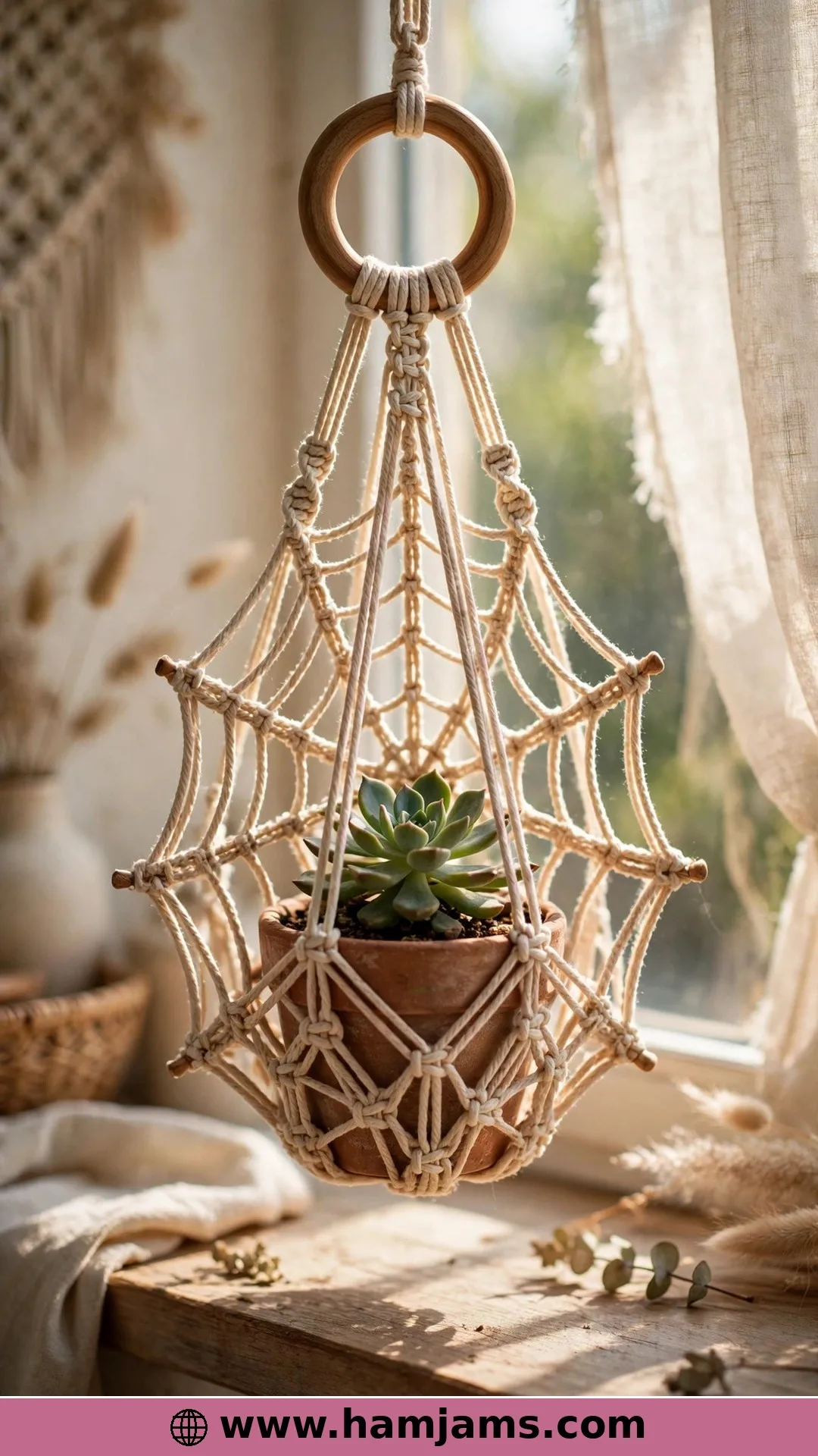 Spider-Web Faux Macramé in Cotton Cord